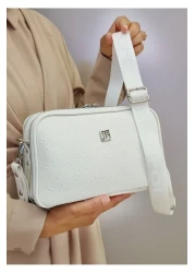 Just Polo Women's White Adjustable Long Strap Shoulder Bag