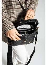 Just Polo Wallet Gift Print Patterned Wide Strap Waterproof 3 Compartment Women's Shoulder Bag 2055-4002