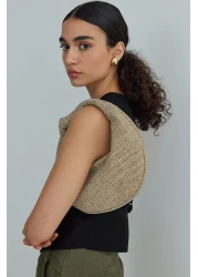 Suud Collection Beige Straw Bag - Pia Model