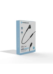 Powerology Single Earphone with MFi Connector, High Clarity Audio, Active In-Line Control Buttons, Siri Enable, HD Sound, 1.2m Cable, Aluminum + ABS + TPE - Black
