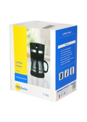 ماي تشويس ماكينة تحضير القهوة MCM-257، 600 واط، 1.25 لتر، أسود، مؤقت قابل للبرمجة