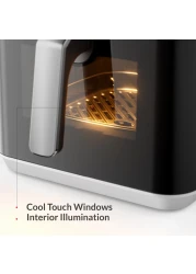 فيلر مقلاة هوائية المانية 1800 واط، غطاء كبير 7 لتر، تقنية اكسايكلون، 4 × طلاء سيراميك غير لاصق، 10 وظائف طهي، لوحة لمس، لمسة باردة + اضاءة داخلية، AFR700، ضمان لمدة عامين - اصدار الامارات العربية