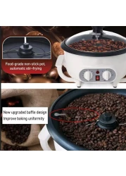 Electric Coffee Bean Roaster Machine, 800W Stainless Steel Coffee Roaster with Adjustable Thermostat and Timer, Extra Coffee Maker Included