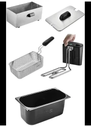 3 Litre Deep Fat Fryer Stainless Steel Deep Fryer, Temperature Controls Detachable Basket Easy Clean Ergonomic Cool Touch Handle for Home, Commercial Restaurant 2500W