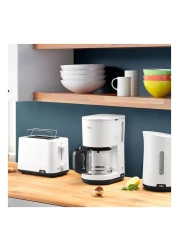 براون بريكفاست 1 غلاية ماء WK 1100، قدرة 2200 واط، سعة 1.7 لتر، أبيض، بلاستيكية، خالية من مادة BPA