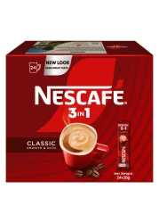 Nescafe 3-In-1 Classic Instant Coffee Mix, 20g Pack of 24