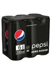 Pepsi Zero Cola Beverage Cans 330ml Pack of 6