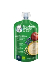 جيربر حبوب وفواكه عضوية مع التفاح والتوت الأزرق والشوفان، 110 غرام