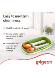 Pigeon Do It Myself Spoon And Fork Set With Travel Case Stage 2 26400 Multicolour Pack of 3