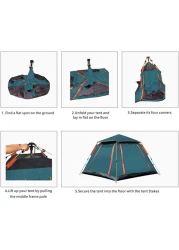 3-4 People Large Camping Tent Waterproof Tent Removable Canopy Stargazing Tent