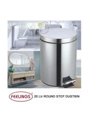 Feelings Stainless Steel Round Step Dustbin 20L