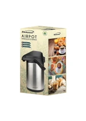 Nessan Airpot Stainless Steel Pump Vacuum Flask 3.5L Silver