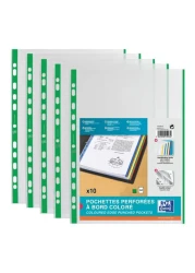 Elba Edge Coloured Punched Bag Assorted A4 10 Pockets