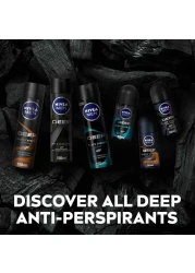 NIVEA MEN Antiperspirant Roll-on for Men DEEP Black Carbon Espresso Scent 50ml Pack of 2