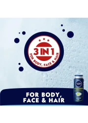 NIVEA MEN 3in1 Shower Gel Body Wash Power Fresh 24h Fresh Effect Citrus Scent 500ml