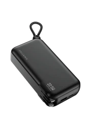 سيليريس تريك بطارية شحن مع كابل شحن مدمج ومحول 10000 مللي أمبير في الساعة - أسود