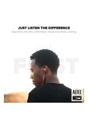 ألتيك لانسنيغ سماعات أذن سلكية معدنية مع ميكروفون- أحمر