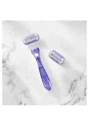 Gillette Venus Deluxe Smooth Swirl Razor With Razor Blade Purple 3 Blades