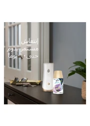 Glade Lavender And Vanilla Automatic Refill Spray White 269ml Pack of 2 With Elegant Amber And Oud Automatic Refill Spray White 269ml