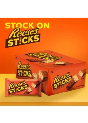 Reese's Stick Chocolate Flavour Coating Peanut Butter and Crispy Wafers, 42g Pack of 3