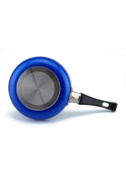 مقلاة البيض مع ملعقة تقليب 14 سم - أسود وفضي