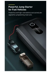 1000A UltraSafe Car Battery Jump Starter, 12V Battery Pack, Portable Charger with Jumper Cables for 4.0L Gasoline &amp; 2.5L Diesel Engines, Built-in 10000mAh Power Bank, Compact &amp; Reliable.