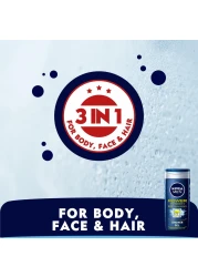 NIVEA MEN 3in1 Shower Gel Body Wash Power Fresh 24h Fresh Effect Citrus Scent 250ml
