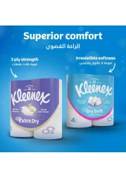 Kleenex Dry Soft Toilet Tissue Paper 2 Ply 12 Rolls x 200 Sheets Embossed Bathroom Tissue With A Touch Of Cotton