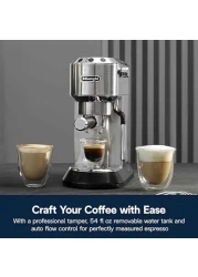 DeLonghi Dedica Arte Espresso Espresso Coffee Maker Machine EC885.M Metal 1.1L