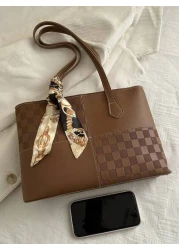 New Stylish Luxury Solid Color High End Versatile Women s One Shoulder Tote Bag