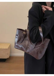 Minimal Style Large Capacity Underarm Tote Bag For Commuting