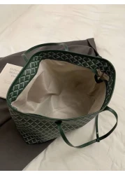 2pcs Set 2025 New Fashion Patchwork Tote Bag Large Capacity Travel Bag Shopping Bag Suitable For Women Daily Use Back To School Students Vacation Holiday Date Gift