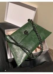 حقيبة كتف كلاسيكية راقية متعددة الإستخدامات بسلسلة رصينة ولون صلب و تصميم انيق لإطلالة شارعية أثناء العطلات،