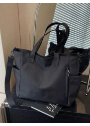 New Fashion Nylon Plain Color Women Shoulder Bag Large Capacity Multi Pocket Suitable For Travel Commute Camping School Versatile And Adjustable One Shoulder Cross Body