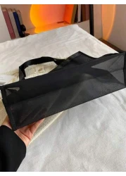 Nylon Material Alphabet Printed Beach Mesh Tote Bag With Beach Bag Use Tt Yourself Or Give Gifts To Others For Friends Mom Teachers Large Capacity Bag For Women School Bag Large Capacity Waterproof Fo