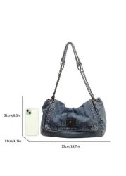 New Fashionable And Versatile Shoulder Bag Ins Crossbody Bag Shopping Bag Work Commuting Bag College Student Class Bag Slouchy Style Casual Tote Bag Japanese Minimalist Crossbody Bag Large Capacity Sh