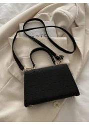 Mini Twist Lock Flap Square Bag Solid Color Mini Handbag Retro Simple Crossbody Bag Women s Luxury Top Handle Flap Purse
