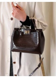 Women New Print Letter Pattern Handbag High Quality Shoulder Bag Vintage Tote Crossbody Small Square Bag Outdoor Travel Bag