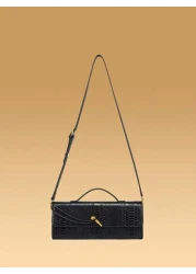 Dedoo حقيبة يد جديدة أنيقة من الجلد المزخرف على الطراز الأوروبي والأمريكي بطبعات جلد التماسيح بالوان الأحمر وال