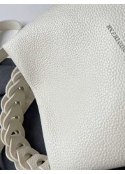 حقيبة مربعة محمولة بنمط حرفي ومعلق معدني ديكوري، من قماش PU مقاوم للماء بتصميم أناقة محمول، مناسبة للعمل والأن