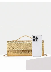 قطعة واحدة حقيبة نسائية 2 في 1 للمقبض والحمل من الكتف، نسيج محبوك اصطناعي، أنيقة، بسيطة، أنيقة، متعددة الاستخد