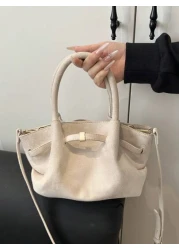 Vintage Matte Tote Bag For Women New Autumn Winter Simple Commuting Handbag Stylish And Elegant Shoulder Underarm Bag