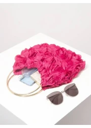 حقيبة مساء أنيقة على شكل زهرة وردة، حقيبة يد رسمية للحفلات للنساء، حقيبة يد محمولة يدويا للفتاة اللطيفة، حقيب