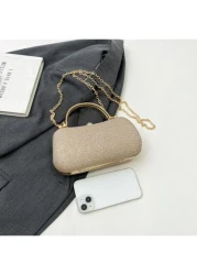 Glamorous Glitter Bling Sequin Luxury Shiny Mini Rhinestone Decor Chain Glitter Box Bag Evening Bag Dinner Bag Faux Pearl For Party Girl Woman Bride Perfect For Party Wedding Prom Dinner Banquet ForGl