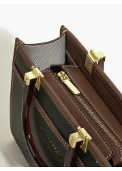 BELLEBORG Old Moeny Lightweight Business Casual Litchi Embossed Letter Detail Square Bag For Women Rookies White Collar Workers For Teen Girls Women College Students Rookies White Collar Workers Perfe