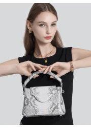 1pc Medium Size PU Leather Snake Pattern Handbag Adjustable Strap Suitable For Daily Use Or As Elegant Gift For Female Friends Sisters Mothers Bag For Women Elegant Luxury