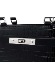 Business Casual Fashion 1pc Solid Color Crocodile Pattern Women s Tote Bag For Teen Girls Women College Students Teacher White Collar Workers Rookies White Collar Workers Perfect For Office Work Busin