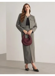 MOTF PREMIUM حقيبة نسائية مقطعية أنيقة ذات ملمس ناعم دائري الشكل للارتداء في الشارع، مناسبة لعيد الحبرمضان