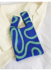 duke bear Knot Bag Ladies Geometric Pattern Crochet Bag Suitable For Vacation 1 Piece Mini Crochet Bags Handheld Bag Geometric Pattern Knitting Crochet Breathable Lightweight Foldable Pocket Suitable