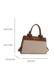 Simple Commuter Bag Color Block Handbag For Women New Fashion Large Capacity Shoulder Messenger Bag Stylish Best Mothers Day Gifts Women